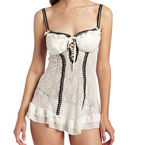 Cinema Etoile Large 2pc Stretch Lace Babydoll NWT